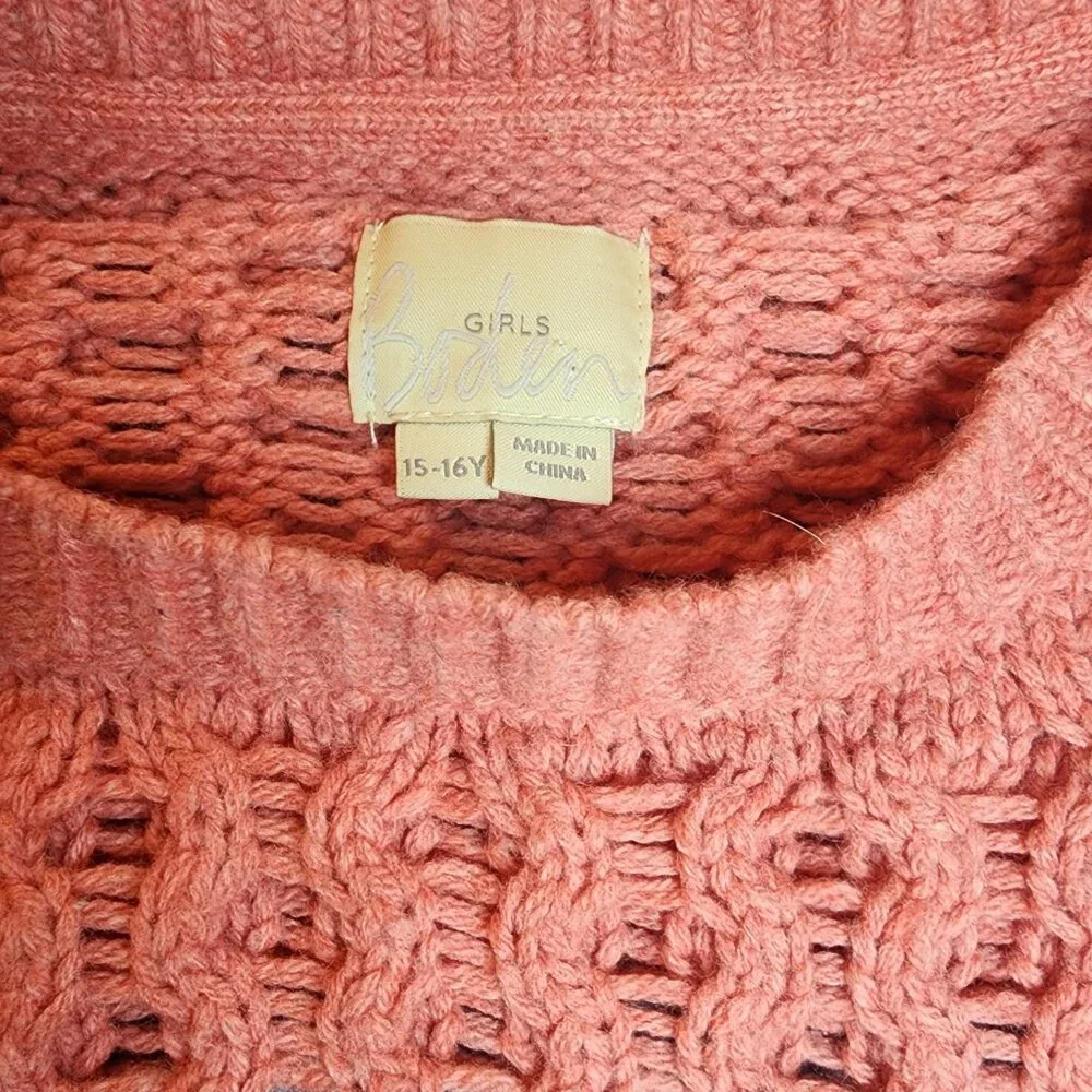 Boden Girls Sweater Wool Blend SOFT Size 15/16 (W Small)